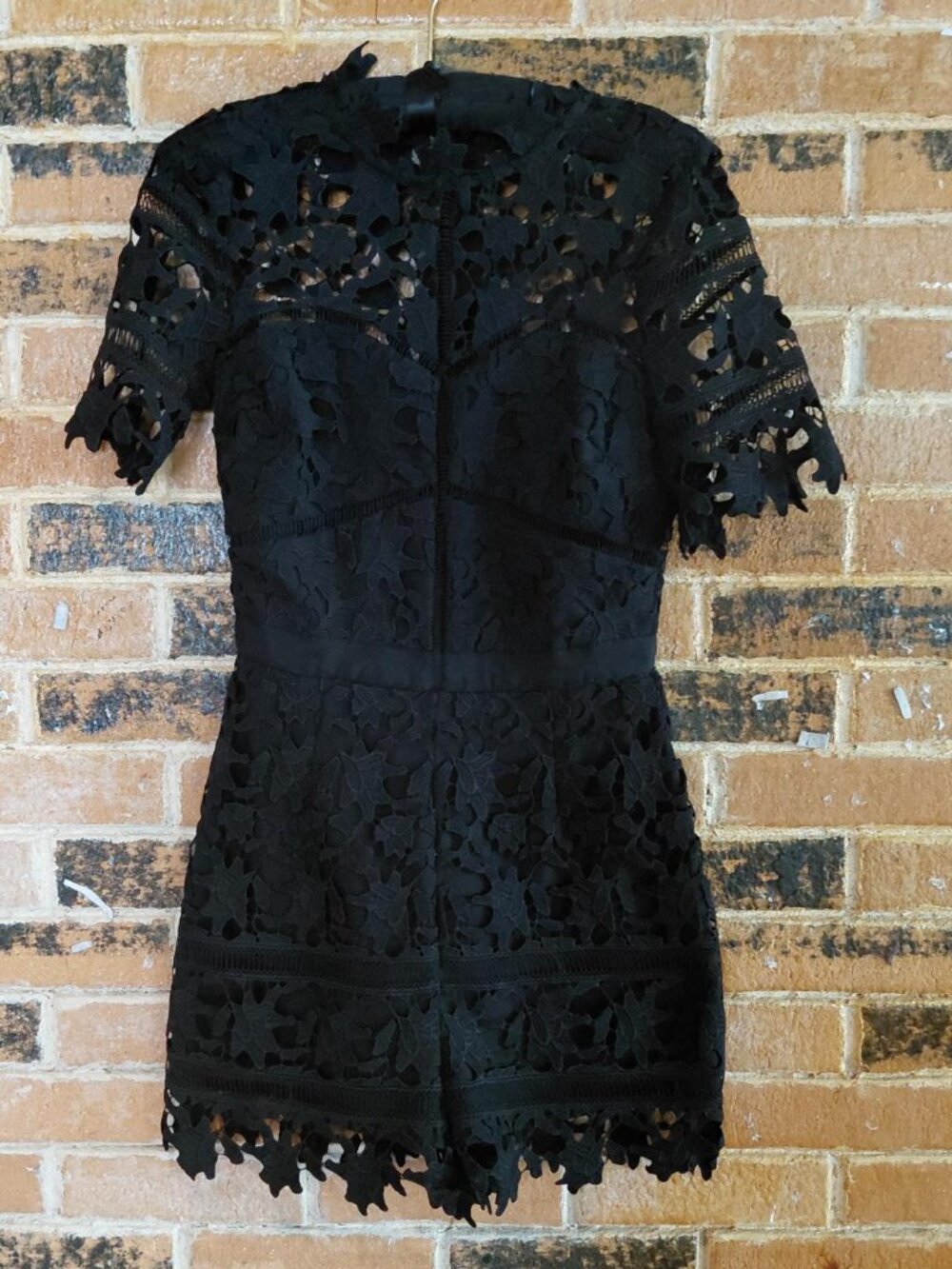 Adlyn Rae Black Illusion Lace Romper